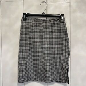 Black and white checkered skirt